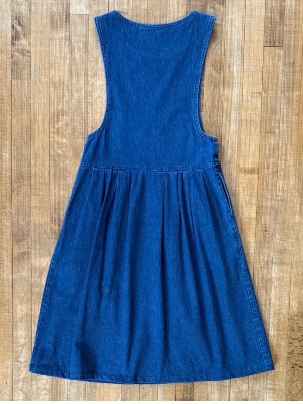 vintage 80’s Woolrich MADE IN THE USA blue denim dress 100% cotton Size Medium - Picture 2 of 12